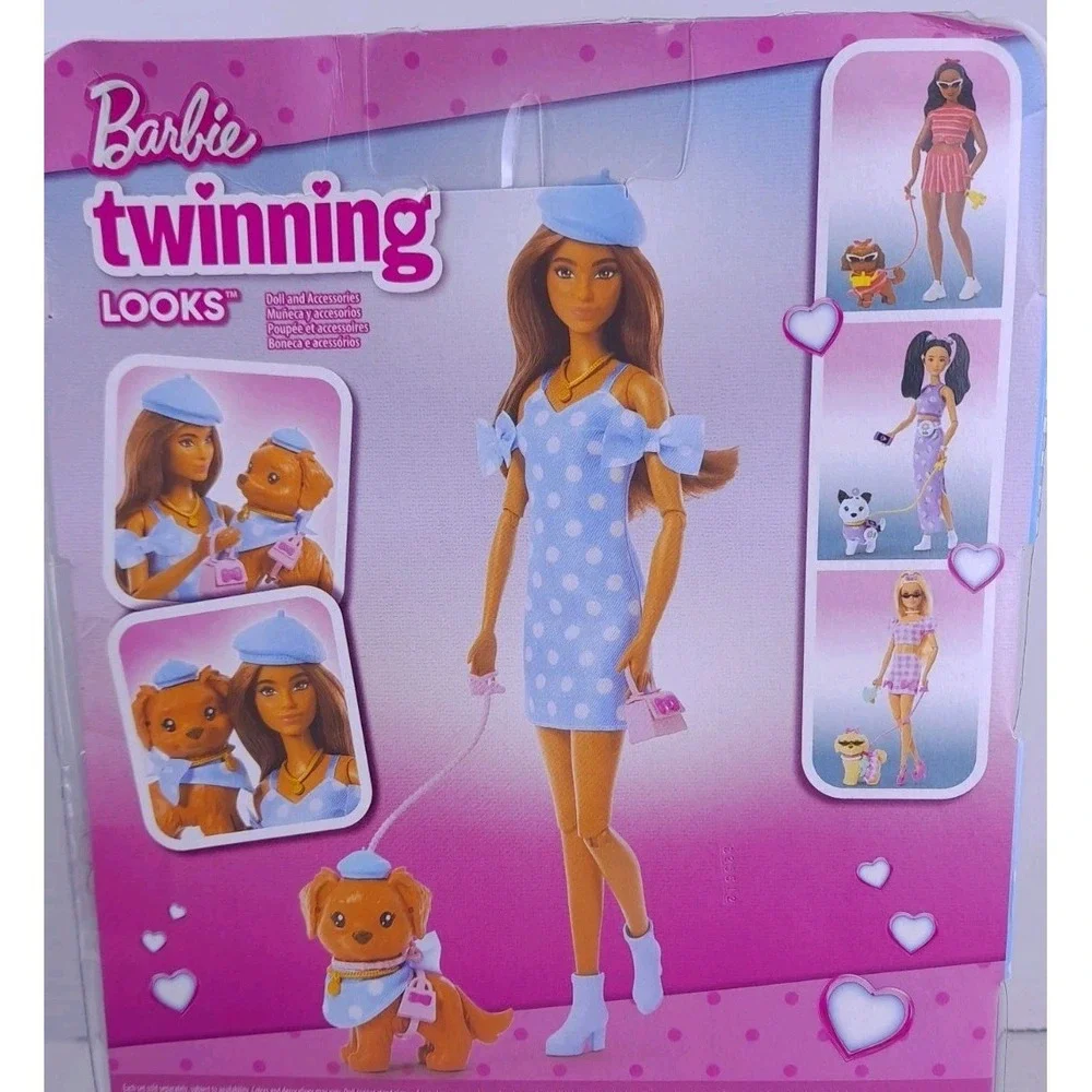 BARBIE TWINNING LOOKS Doll & Pet Dog Matching Clothes Accessories Sealed